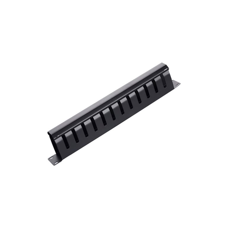 Кабельний організатор 19″ 1U/12Port з кришкою, корпус метал Voltronic (20023)