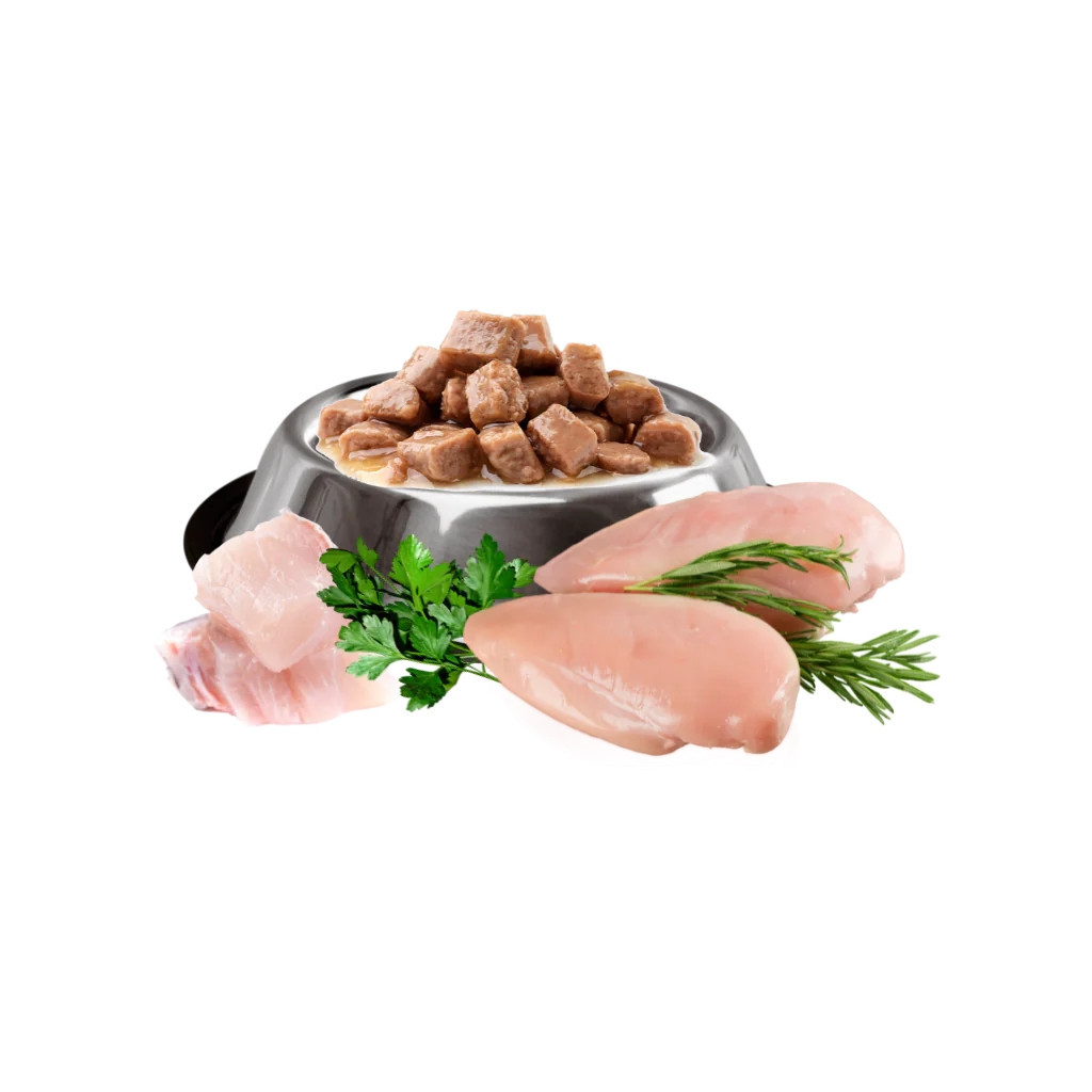 Вологий корм для кішок Mis Kiss з куркою в соусі 100 г (4820164440179/4820111141456) - фото 2 Вологий корм для кішок Mis Kiss з куркою в соусі 100 г (4820164440179/4820111141456) - фото 2