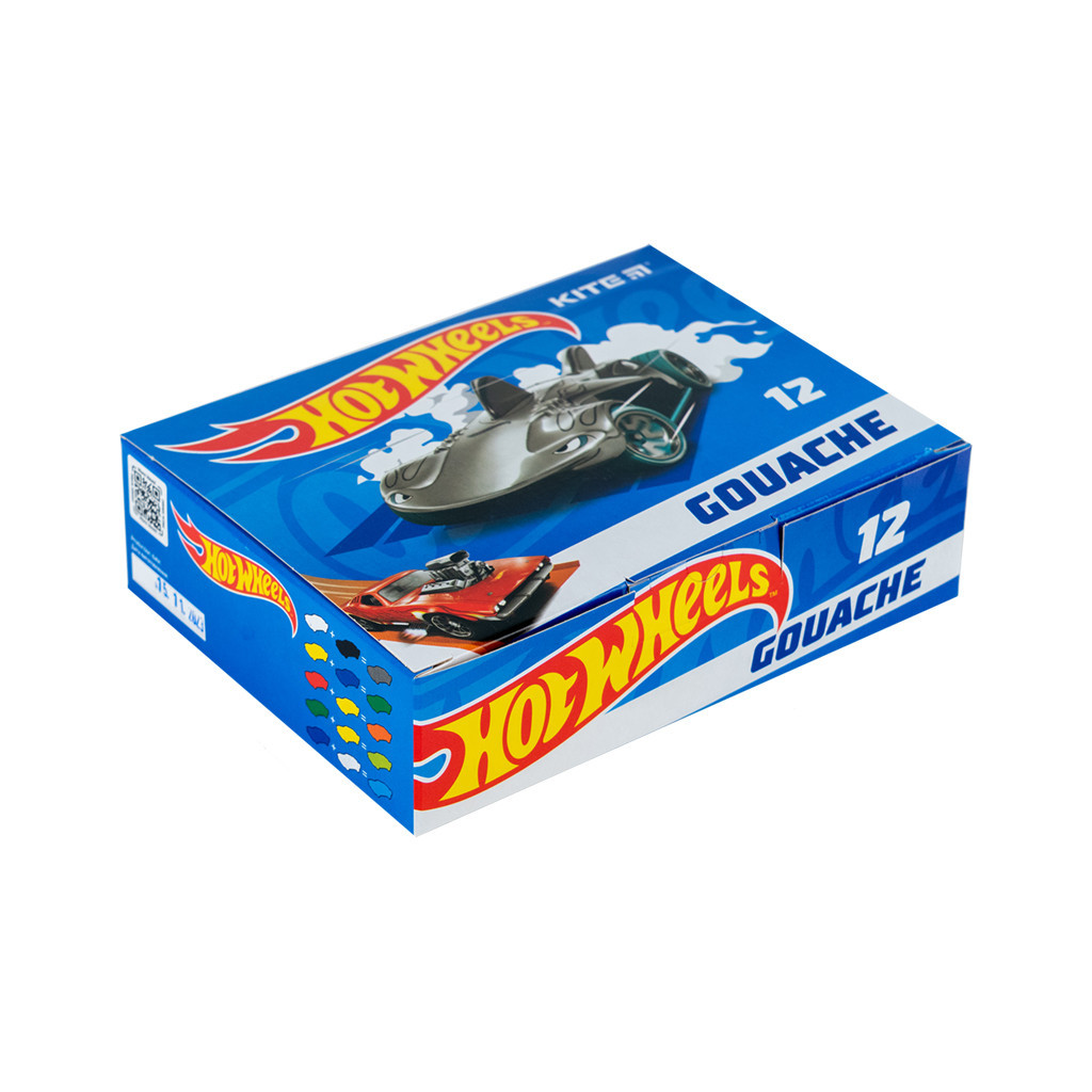 Гуашеві фарби Kite Hot Wheels 12 кольорів, 20 мл (HW23-063) - фото 1 Гуашеві фарби Kite Hot Wheels 12 кольорів, 20 мл (HW23-063) - фото 1