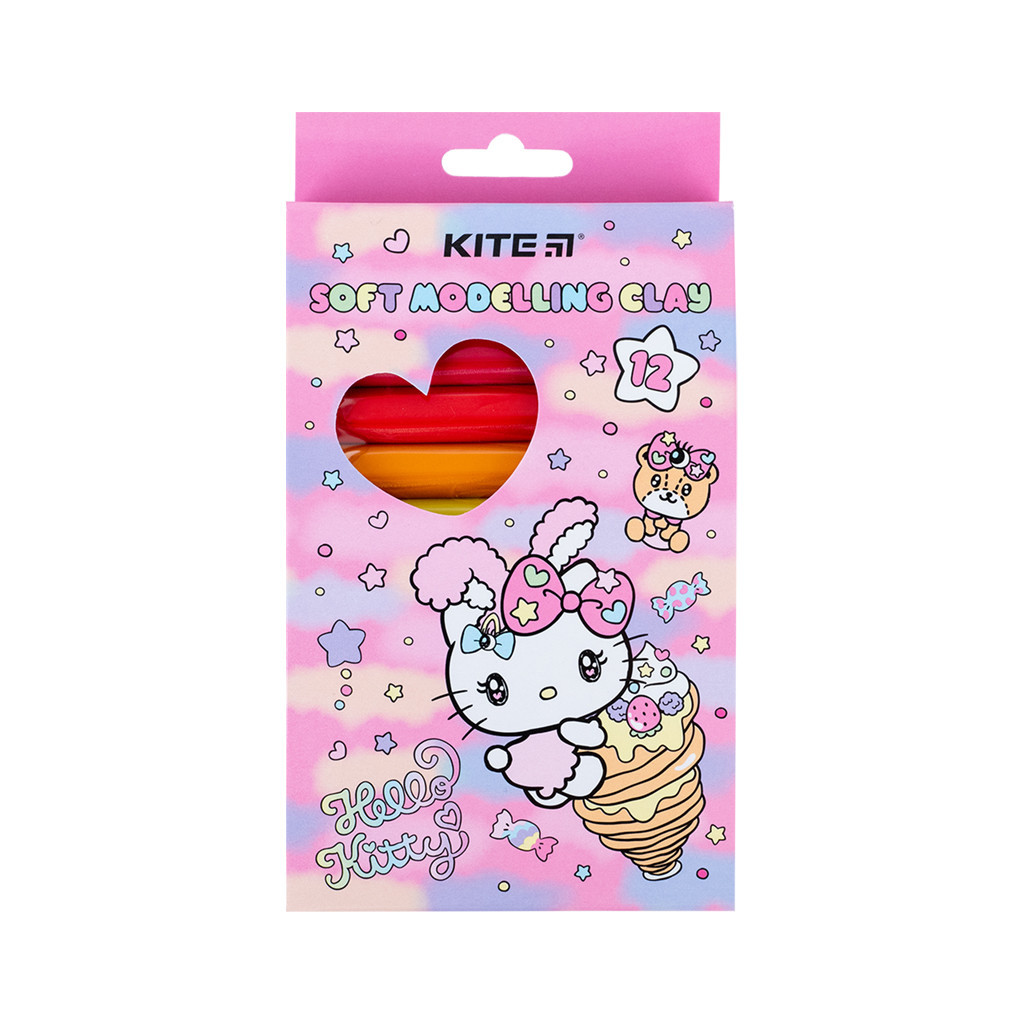 Пластилін Kite Hello Kitty восковий, 12 кольорів, 200 г (HK23-086) - фото 1 Пластилін Kite Hello Kitty восковий, 12 кольорів, 200 г (HK23-086) - фото 1