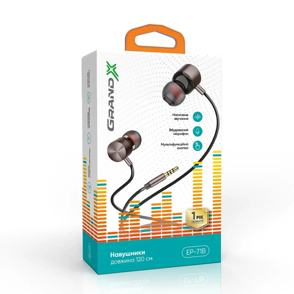 Навушники Grand-X EP-71B Black (EP-71B) - фото 2 Навушники Grand-X EP-71B Black (EP-71B) - фото 2