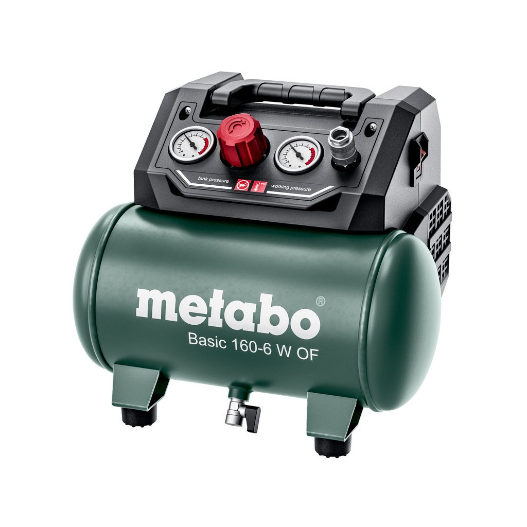 Компресор Metabo BASIC 160-6 W OF безолійний, 900Вт, 6л, 160л/хв, 8бар (601501000) - фото 1