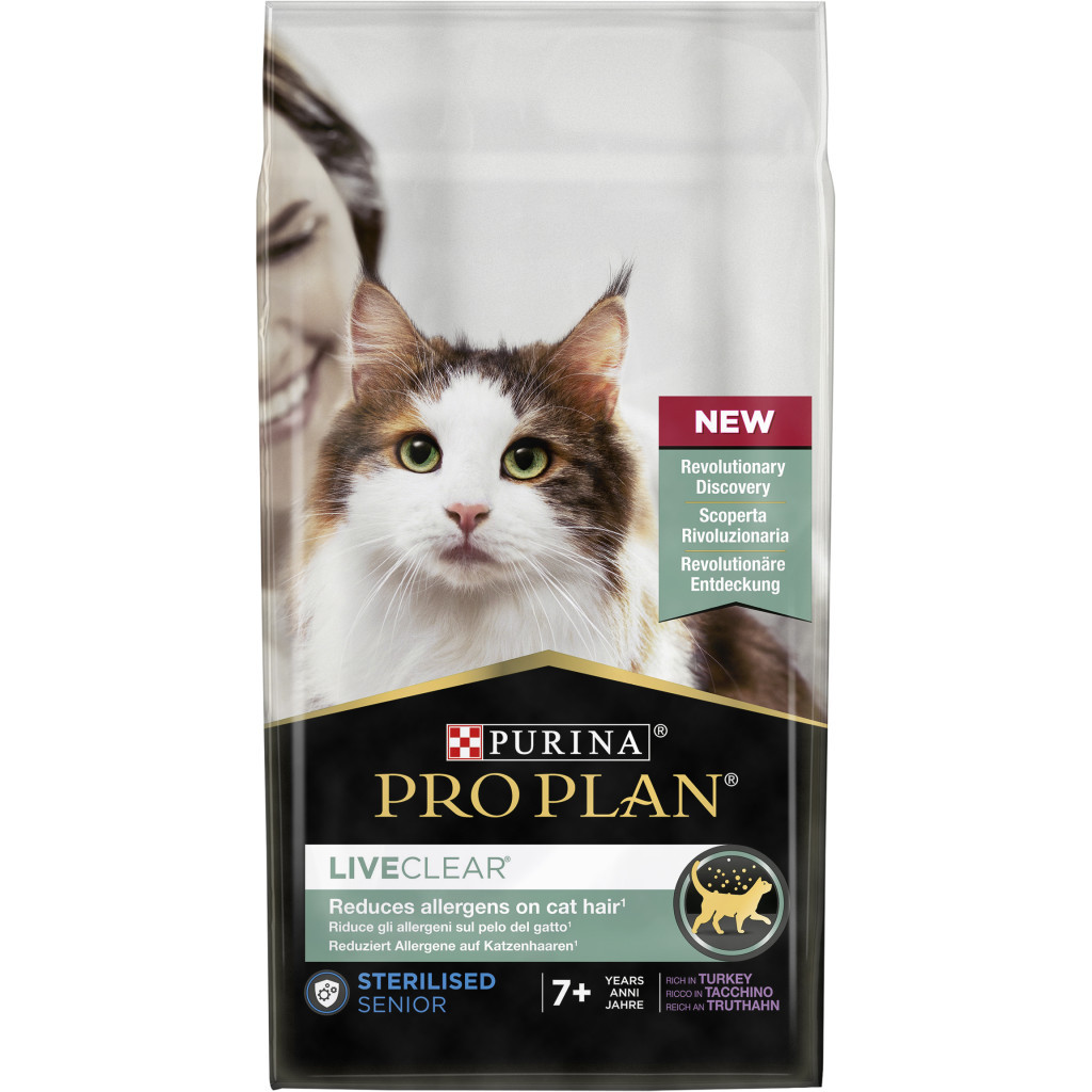 Сухий корм для кішок Purina Pro Plan LiveClear для стерилізованих котів старше 7 років 1.4 кг (7613287232731) - фото 2 Сухий корм для кішок Purina Pro Plan LiveClear для стерилізованих котів старше 7 років 1.4 кг (7613287232731) - фото 2