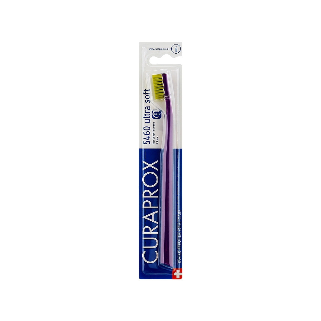 Зубна щітка Curaprox CS 5460 Ultra Soft Ультрам%27яка D 0.10 мм Фіолетова із салатовою щетиною (CS 5460-35) - головне фото