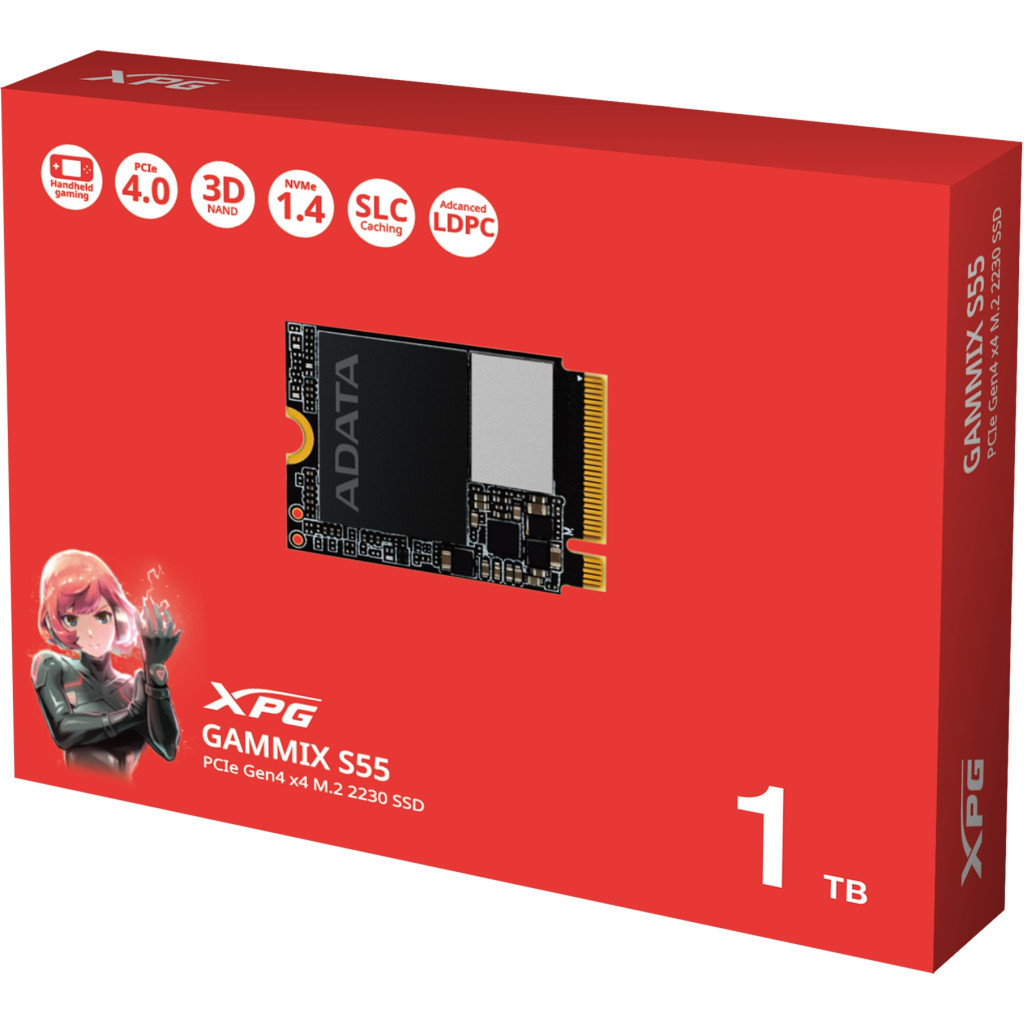 Накопичувач SSD M.2 2230 1TB GAMMIX S55 ADATA (SGAMMIXS55-1T-C) - фото 3 Накопичувач SSD M.2 2230 1TB GAMMIX S55 ADATA (SGAMMIXS55-1T-C) - фото 3