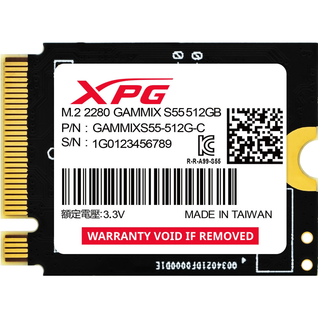 Накопичувач SSD M.2 2230 512GB GAMMIX S55 ADATA (SGAMMIXS55-512G-C) - фото 1