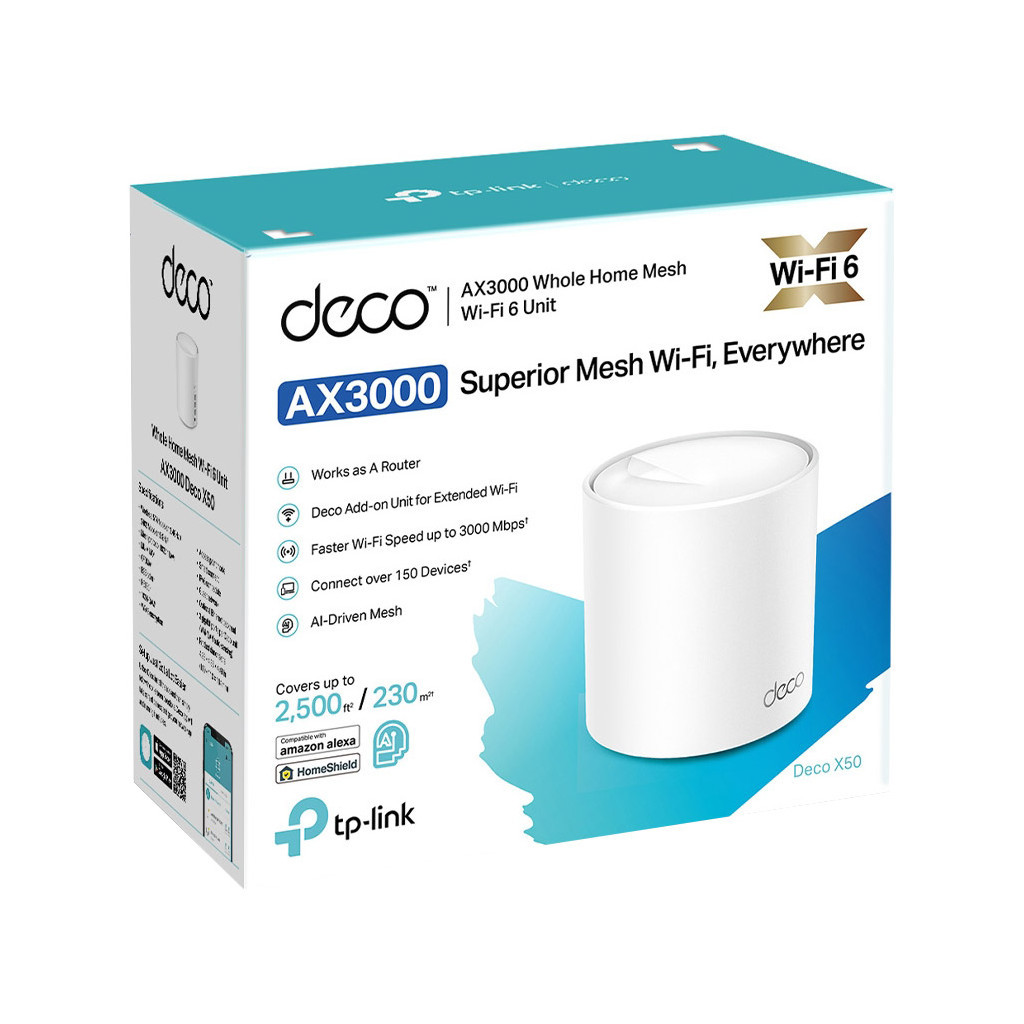 Точка доступу Wi-Fi TP-Link DECO-X50-1-PACK - фото 3 Точка доступу Wi-Fi TP-Link DECO-X50-1-PACK - фото 3