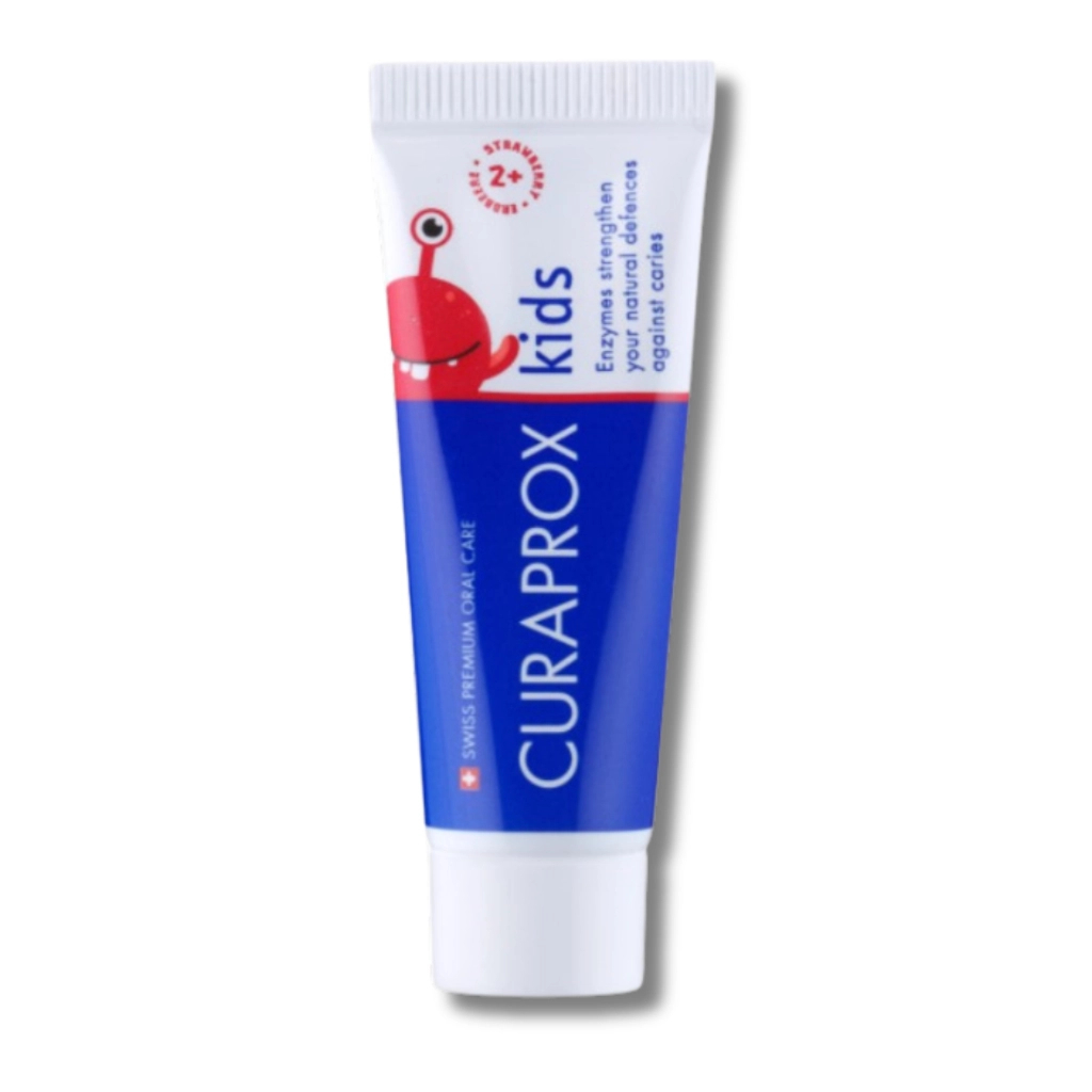 Дитяча зубна паста Curaprox Kids з фтором 950 ppm від 2 років смак полуниці 60 мл (TPkids950S) - фото 1 Дитяча зубна паста Curaprox Kids з фтором 950 ppm від 2 років смак полуниці 60 мл (TPkids950S) - фото 1