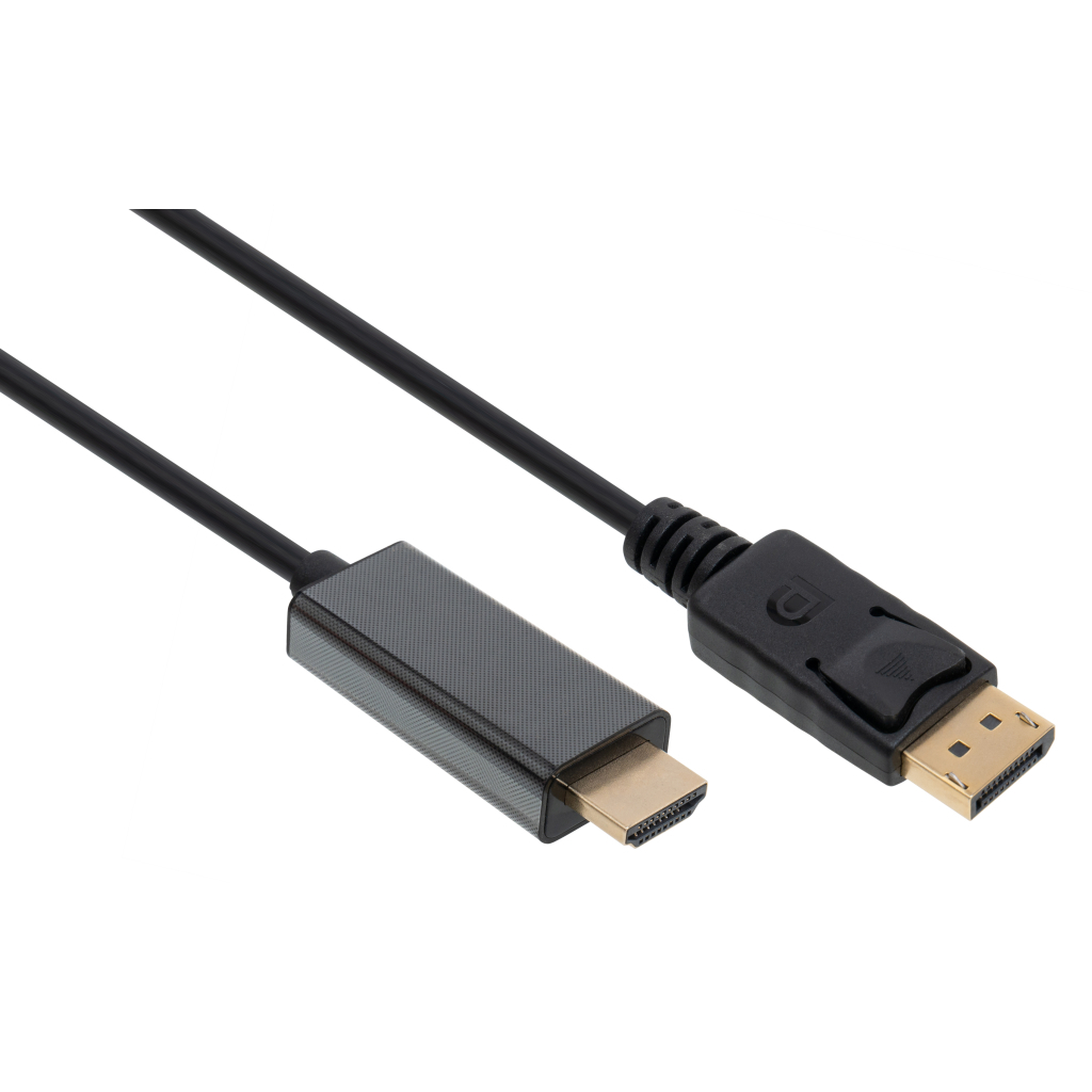 Кабель мультимедійний DisplayPort M to HDMI M 1.8m V1.4/V2.1 4K120/8K60 Vinga (VCPDP14HI211.8) - фото 2 Кабель мультимедійний DisplayPort M to HDMI M 1.8m V1.4/V2.1 4K120/8K60 Vinga (VCPDP14HI211.8) - фото 2