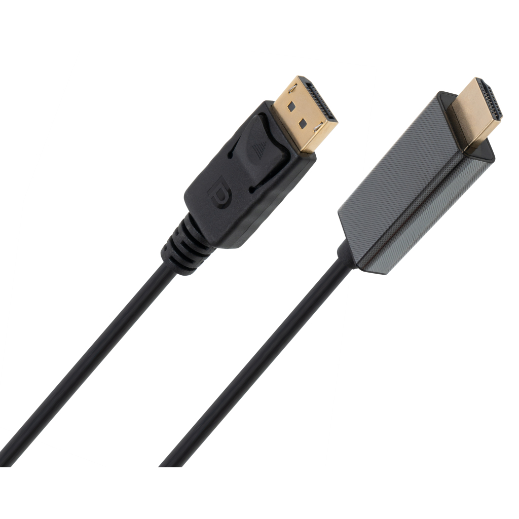 Кабель мультимедійний DisplayPort M to HDMI M 1.8m V1.4/V2.1 4K120/8K60 Vinga (VCPDP14HI211.8) - фото 3 Кабель мультимедійний DisplayPort M to HDMI M 1.8m V1.4/V2.1 4K120/8K60 Vinga (VCPDP14HI211.8) - фото 3