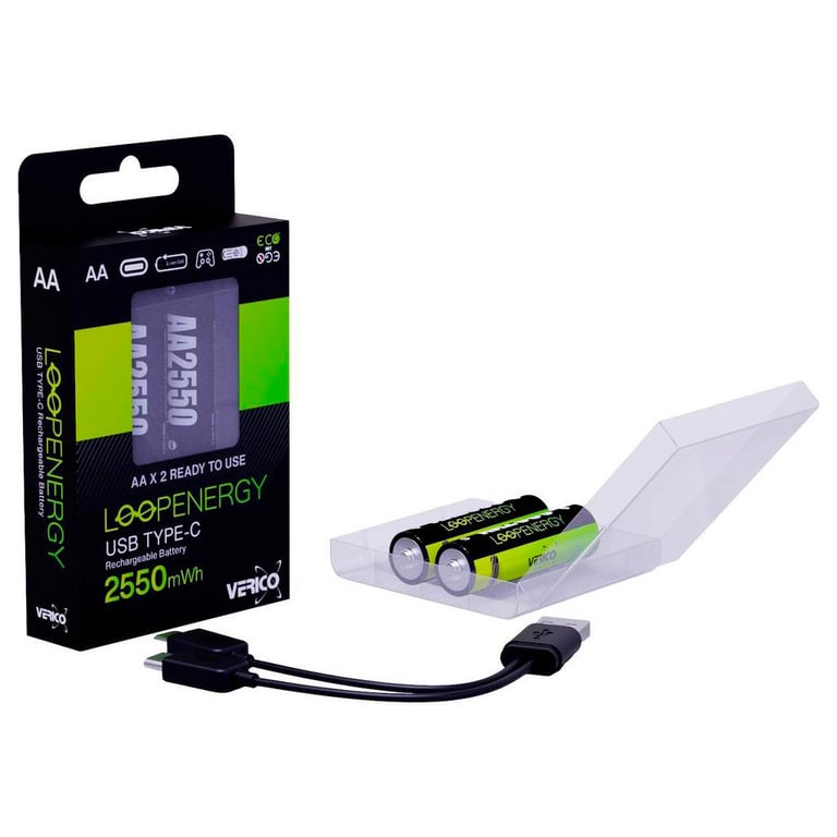 Акумулятор Verico AA USB Type-C 1700mAh 1.5V Li-ion * 2 (LoopEnergy) (1UDBT-A1WEA2-NN) - фото 3