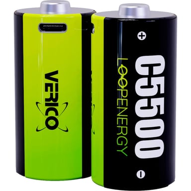Акумулятор Verico C/R14 USB Type-C 3700mAh 1.5V Li-ion * 2 (LoopEnergy) (1BTOV-A4N0A2-NN) - фото 1