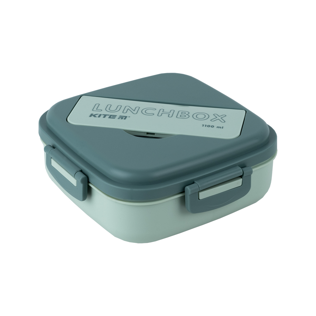 Ланч-бокс дитячий Kite з розділювачем 1100 мл, зелений (K23-186-1) Ланч-бокс дитячий Kite з розділювачем 1100 мл, зелений (K23-186-1)