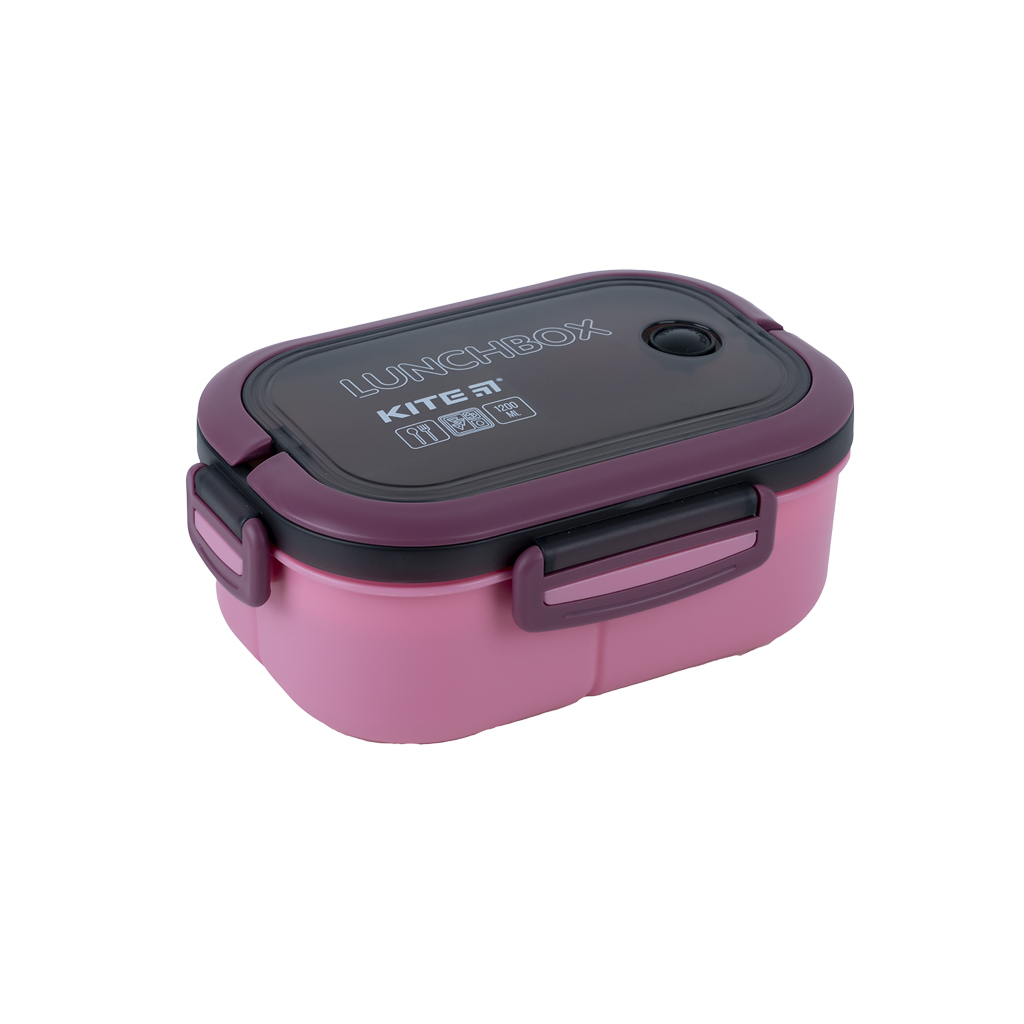 Ланч-бокс дитячий Kite з розділювачем 1200 мл, бордовий (K23-184-3) - фото 1 Ланч-бокс дитячий Kite з розділювачем 1200 мл, бордовий (K23-184-3) - фото 1