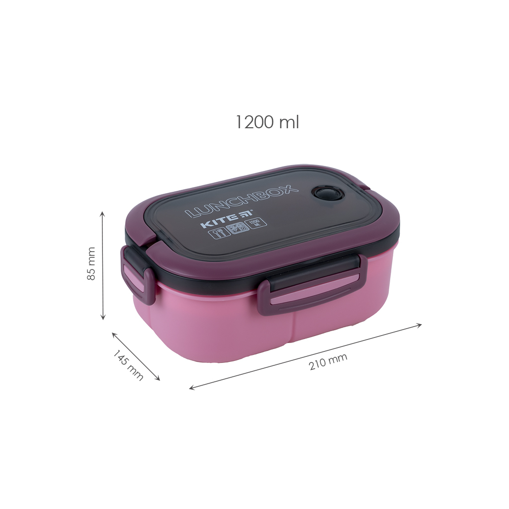 Ланч-бокс дитячий Kite з розділювачем 1200 мл, бордовий (K23-184-3) - фото 2 Ланч-бокс дитячий Kite з розділювачем 1200 мл, бордовий (K23-184-3) - фото 2