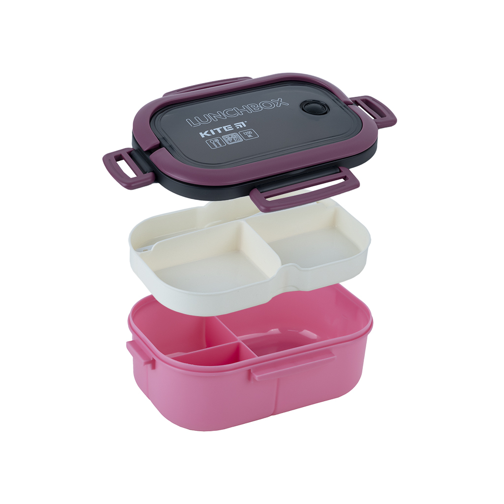 Ланч-бокс дитячий Kite з розділювачем 1200 мл, бордовий (K23-184-3) - фото 4 Ланч-бокс дитячий Kite з розділювачем 1200 мл, бордовий (K23-184-3) - фото 4