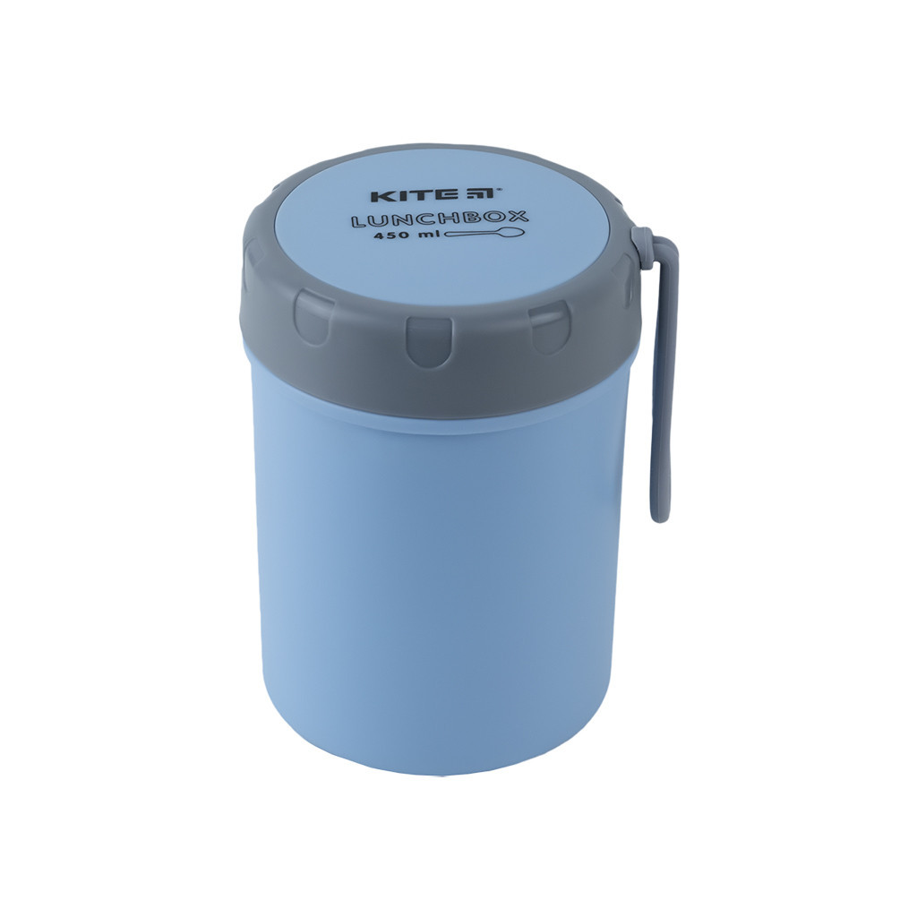 Ланч-бокс дитячий Kite круглий 450 мл, блакитний (K23-187-2) Ланч-бокс дитячий Kite круглий 450 мл, блакитний (K23-187-2)