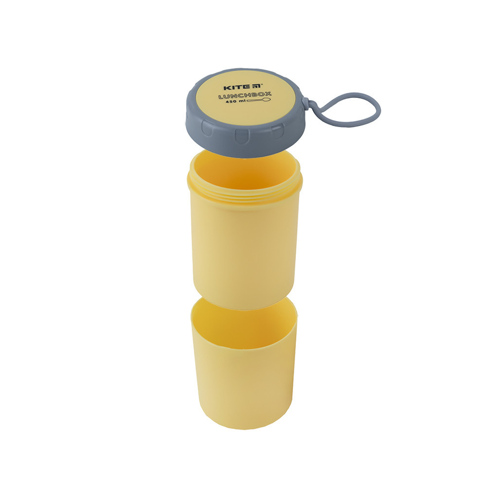 Ланч-бокс дитячий Kite круглий 450 мл, жовтий (K23-187-1) - фото 5 Ланч-бокс дитячий Kite круглий 450 мл, жовтий (K23-187-1) - фото 5