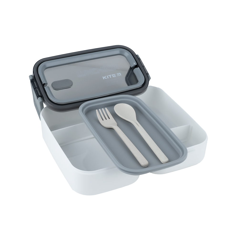 Ланч-бокс дитячий Kite подвійний з наповненням 1400 мл, білий (K23-183-1) - фото 3 Ланч-бокс дитячий Kite подвійний з наповненням 1400 мл, білий (K23-183-1) - фото 3
