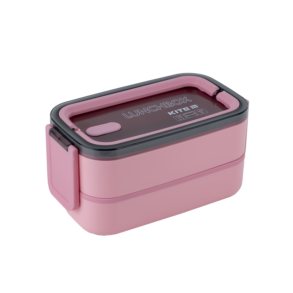 Ланч-бокс дитячий Kite подвійний з наповненням 1400 мл, рожевий (K23-183-3) Ланч-бокс дитячий Kite подвійний з наповненням 1400 мл, рожевий (K23-183-3)