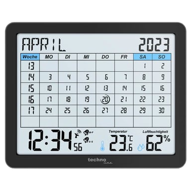 Настільний годинник Technoline календар WT2600 Black (DAS302467) - фото 1