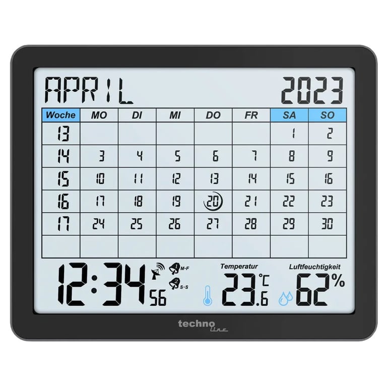 Настільний годинник Technoline календар WT2600 Black (DAS302467) - фото 1
