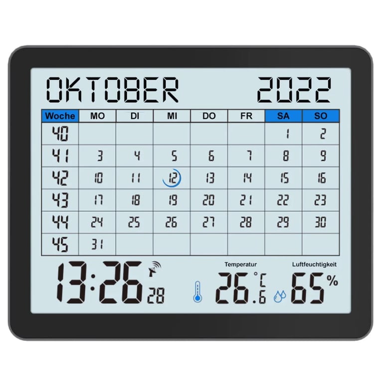 Настільний годинник Technoline календар WT2600 Black (DAS302467) - фото 2