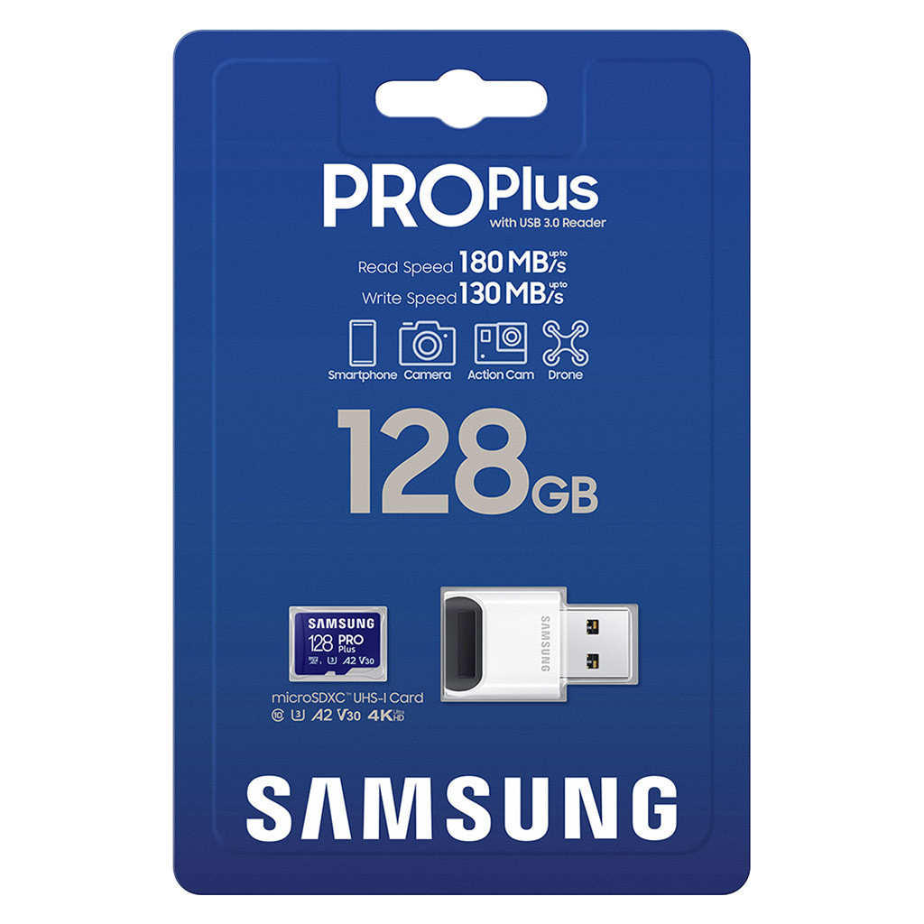Карта пам’яті Samsung 128GB microSDXC calss 10 UHS-I V30 Pro Plus (MB-MD128SB/WW)