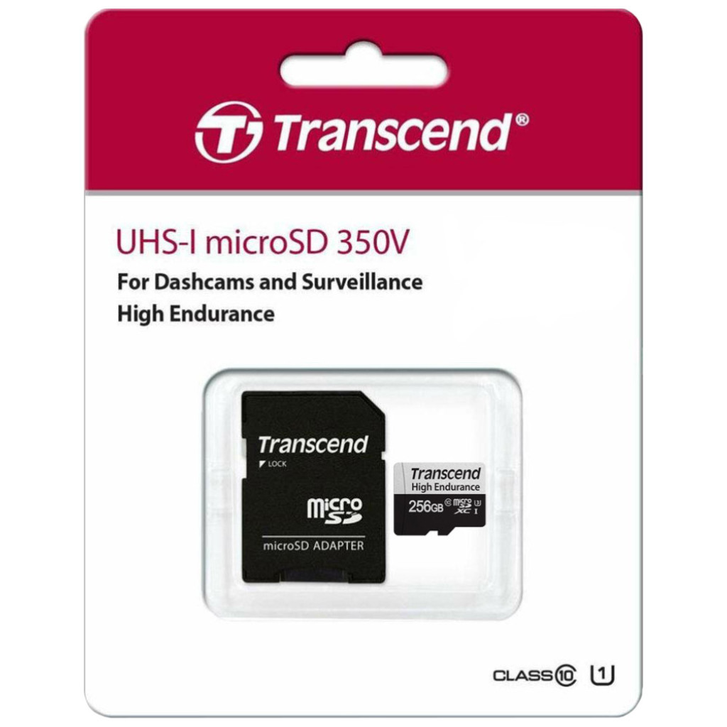 Карта пам'яті Transcend 256GB microSDXC class 10 UHS-I U3 High Endurance (TS256GUSD350V) - фото 3 Карта пам'яті Transcend 256GB microSDXC class 10 UHS-I U3 High Endurance (TS256GUSD350V) - фото 3