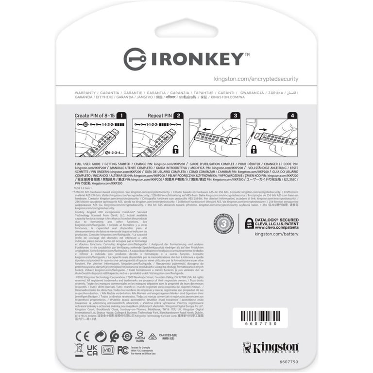 USB флеш накопичувач Kingston 16GB IronKey Keypad 200 Blue USB 3.2 (IKKP200/16GB) - фото 7