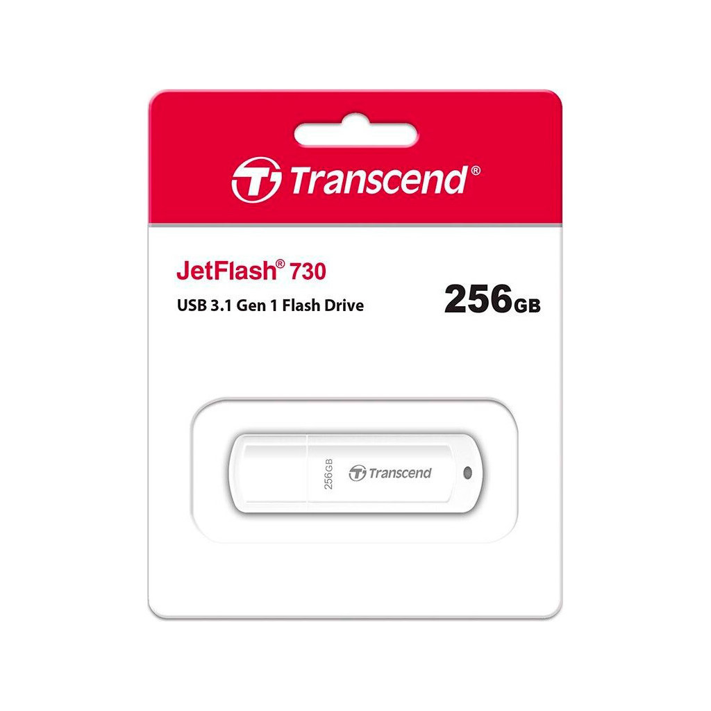 USB флеш накопичувач Transcend 256GB JetFlash 730 White USB 3.1 (TS256GJF730) - фото 4 USB флеш накопичувач Transcend 256GB JetFlash 730 White USB 3.1 (TS256GJF730) - фото 4
