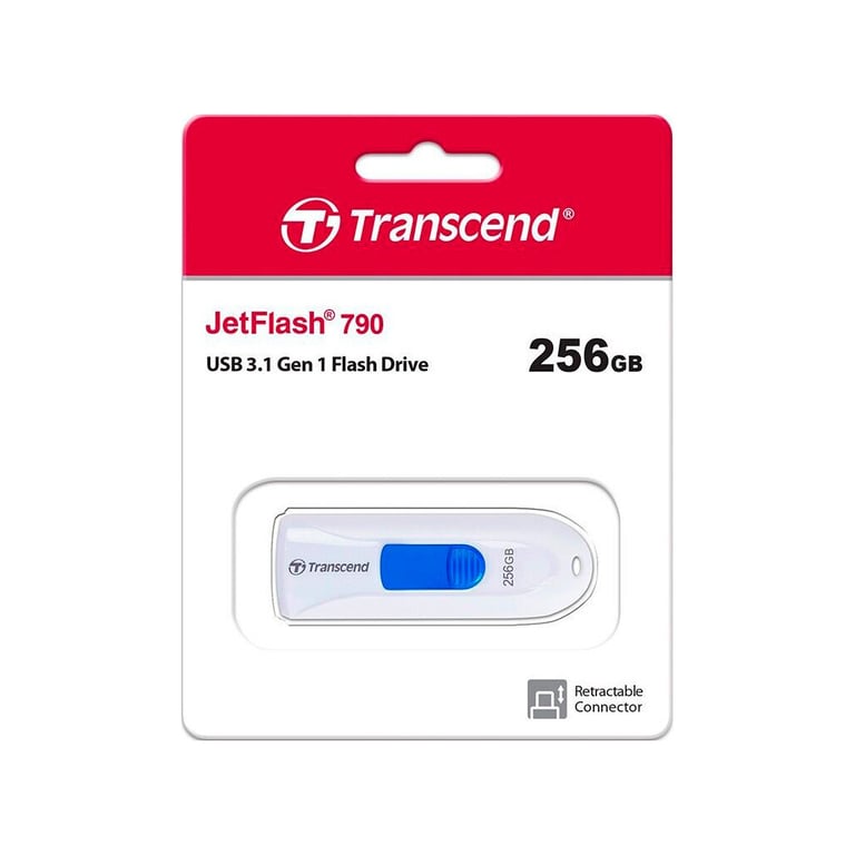 USB флеш накопичувач Transcend 256GB JetFlash 790 White USB 3.1 (TS256GJF790W) - фото 5