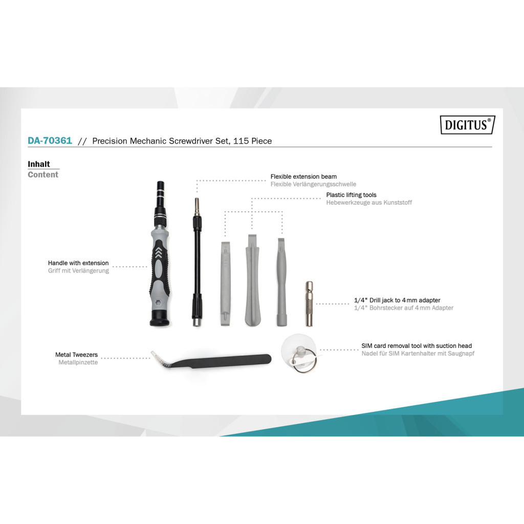 Набір інструментів Digitus Precision Screwdriver Set 115 (DA-70361) - фото 4 Набір інструментів Digitus Precision Screwdriver Set 115 (DA-70361) - фото 4