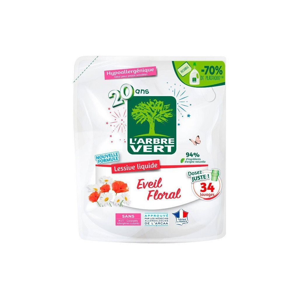Гель для прання L%27Arbre Vert Квіткове пробудження запасний блок 1.53 л (3450601046476) Гель для прання L%27Arbre Vert Квіткове пробудження запасний блок 1.53 л (3450601046476)