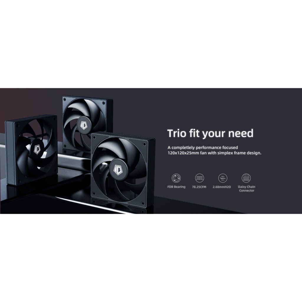 Кулер до корпусу ID-Cooling AF-125-K TRIO - фото 9 Кулер до корпусу ID-Cooling AF-125-K TRIO - фото 9