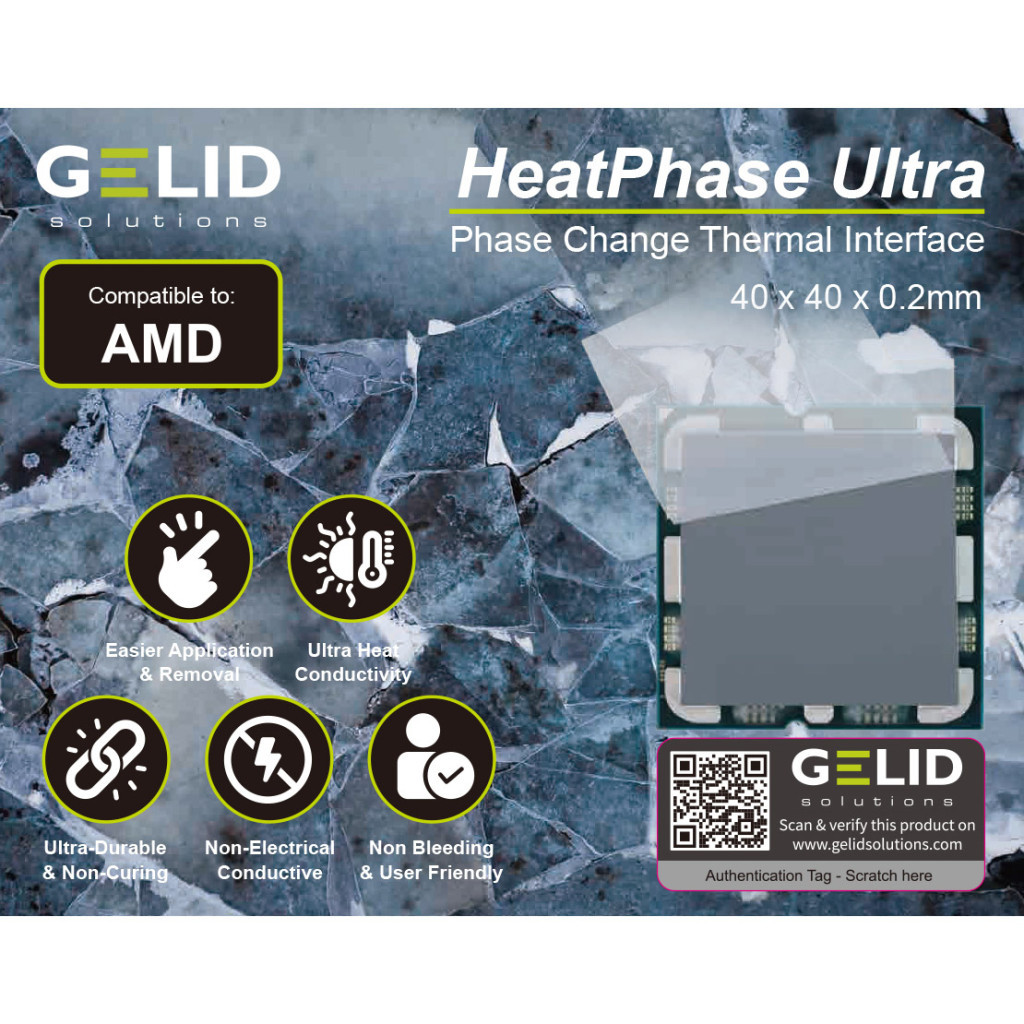 Термопрокладка Gelid Solutions HeatPhase Ultra for AMD CPU (PH-GC-01-A) - фото 2 Термопрокладка Gelid Solutions HeatPhase Ultra for AMD CPU (PH-GC-01-A) - фото 2