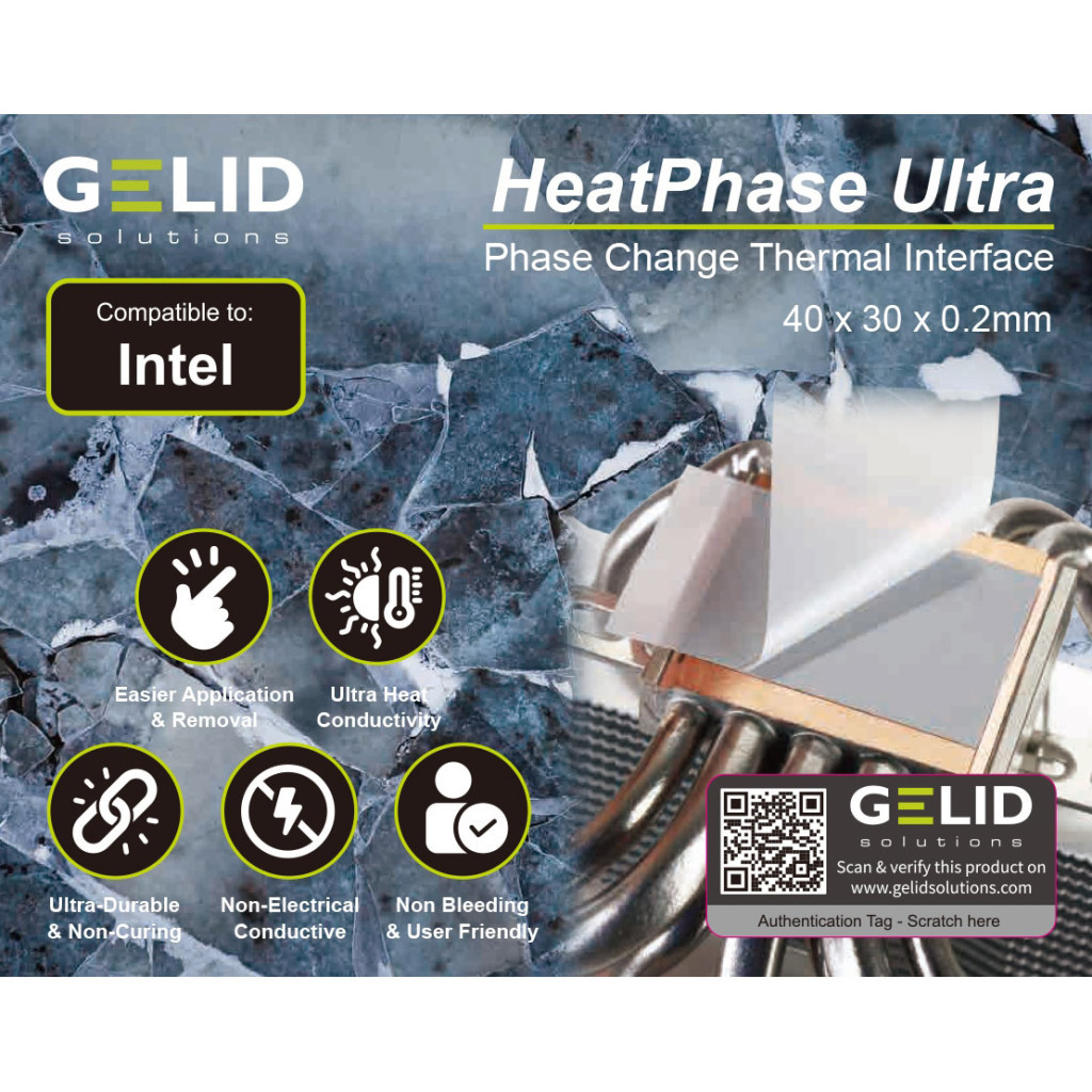 Термопрокладка Gelid Solutions HeatPhase Ultra for Intel CPU (PH-GC-02-I) - фото 3 Термопрокладка Gelid Solutions HeatPhase Ultra for Intel CPU (PH-GC-02-I) - фото 3
