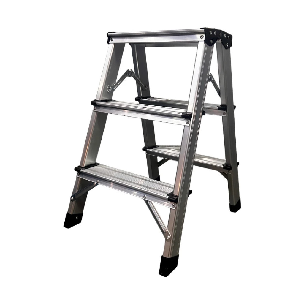 Драбина GTM cтрем`янка 3сх. верхня сходинка 0,58м, двостороння (KMH1203) - фото 1