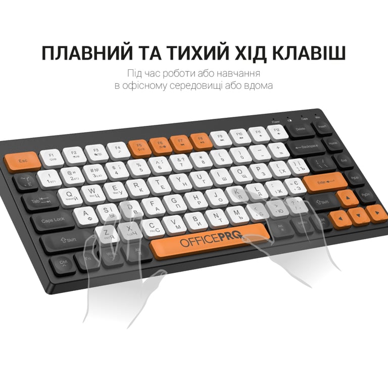 Клавіатура OfficePro SK955B Wireless/Bluetooth Black (SK955B) - фото 6