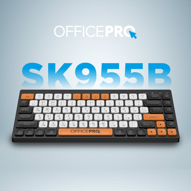 Клавіатура OfficePro SK955B Wireless/Bluetooth Black (SK955B) - фото 8