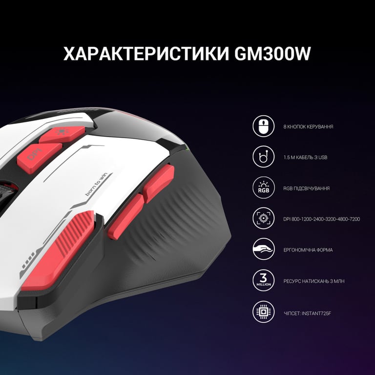 Мишка GamePro GM300W USB White (GM300W) - фото 3