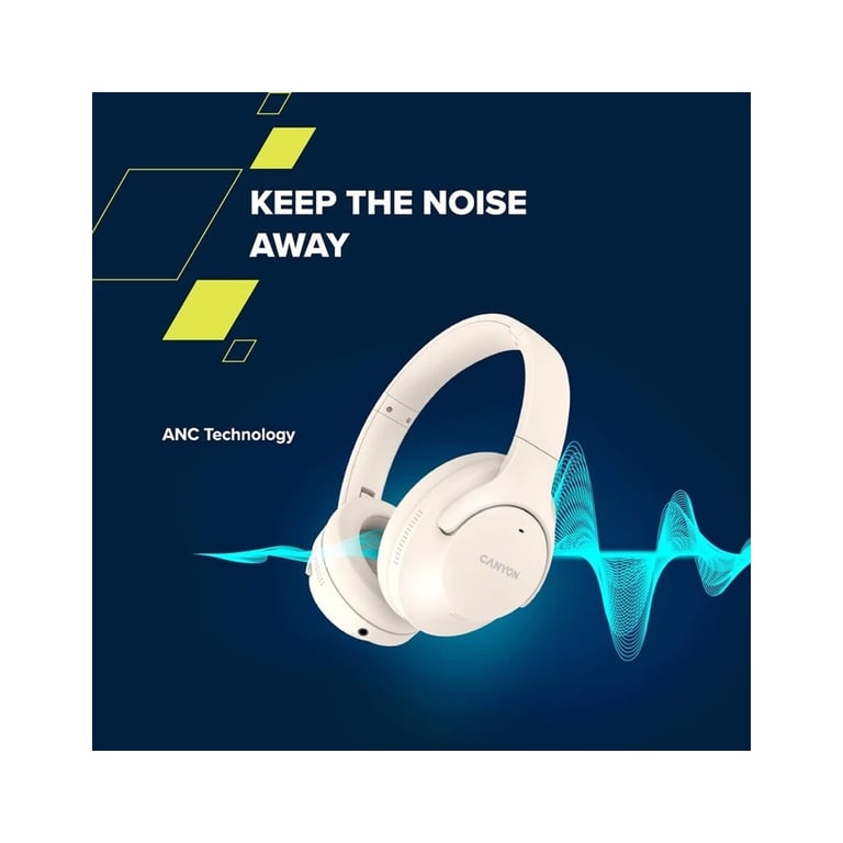 Навушники Canyon OnRiff 10 ANC Bluetooth Beige (CNS-CBTHS10BG) - фото 4