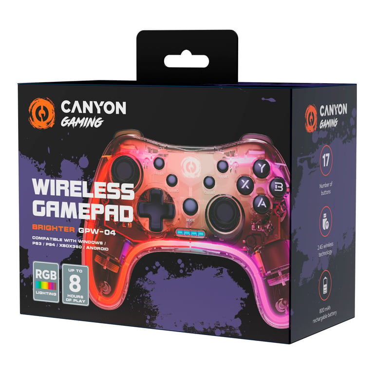 Геймпад Canyon Brighter GPW-04 Wireless RGB 5in1 PS4/Xbox360 Crystal (CND-GPW04) - фото 2