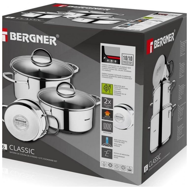 Набір посуду Bergner Classic 1.7 л, 2.3 л, 3.3 л 6 предметів (BG-6284) - фото 7