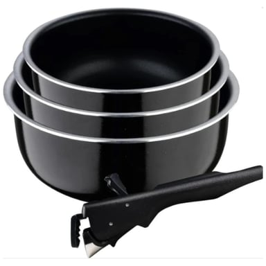 Набір посуду Bergner Click&Cook ковші 16/18/20 см 4 предмета (BG-31608-BK) - фото 1
