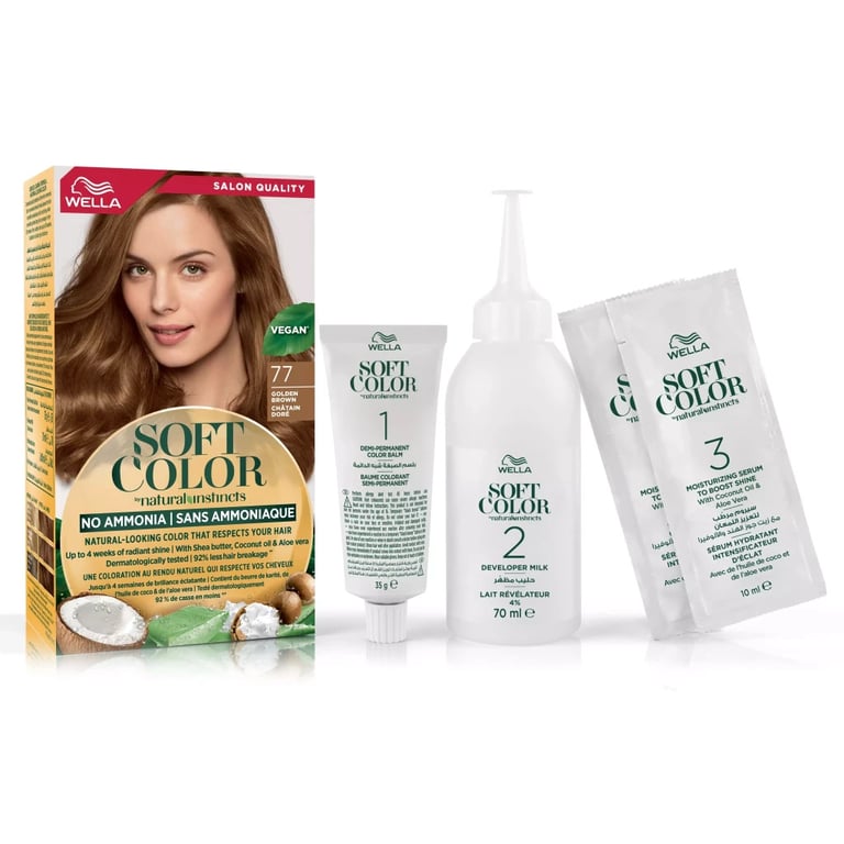 Фарба для волосся Wella Soft Color Безаміачна 77 - Золотисто-коричневий (3614228865777) - фото 5