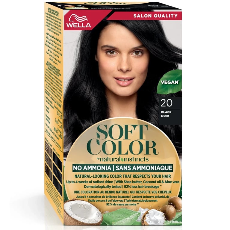 Фарба для волосся Wella Soft Color Безаміачна 20 - Чорний (3614228865883) - фото 1