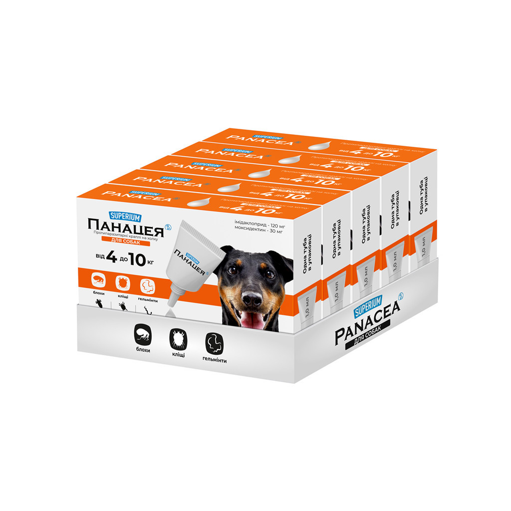 Краплі для тварин Superium Панацея Протипаразитарні для собак 4-10 кг (9142) - фото 2 Краплі для тварин Superium Панацея Протипаразитарні для собак 4-10 кг (9142) - фото 2
