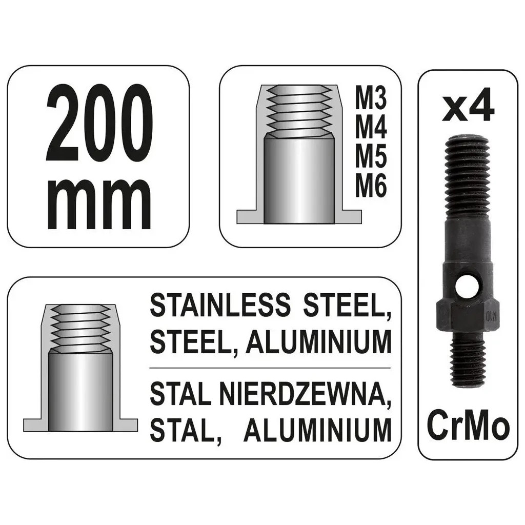 Заклепувальник Yato YT-36140 - фото 5 Заклепувальник Yato YT-36140 - фото 5