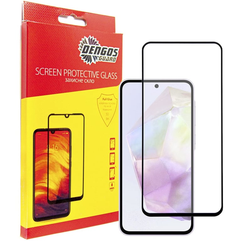 Скло захисне Dengos Full Glue Samsung Galaxy A35 5G (black) (TGFG-344) - фото 1